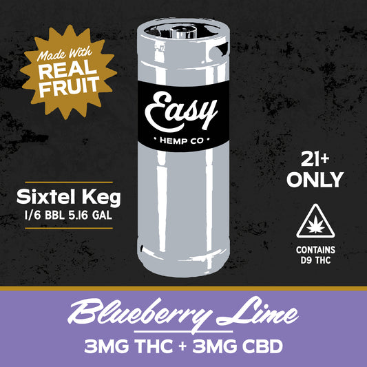 Easy Hemp Co. - Small Batch - Blueberry Lime Mineral Water 1/6 Keg