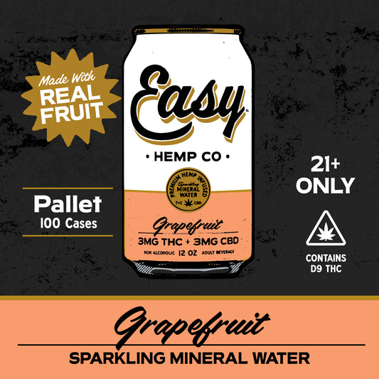 Easy Hemp Co. - Grapefruit Mineral Water 100 Case Pallet